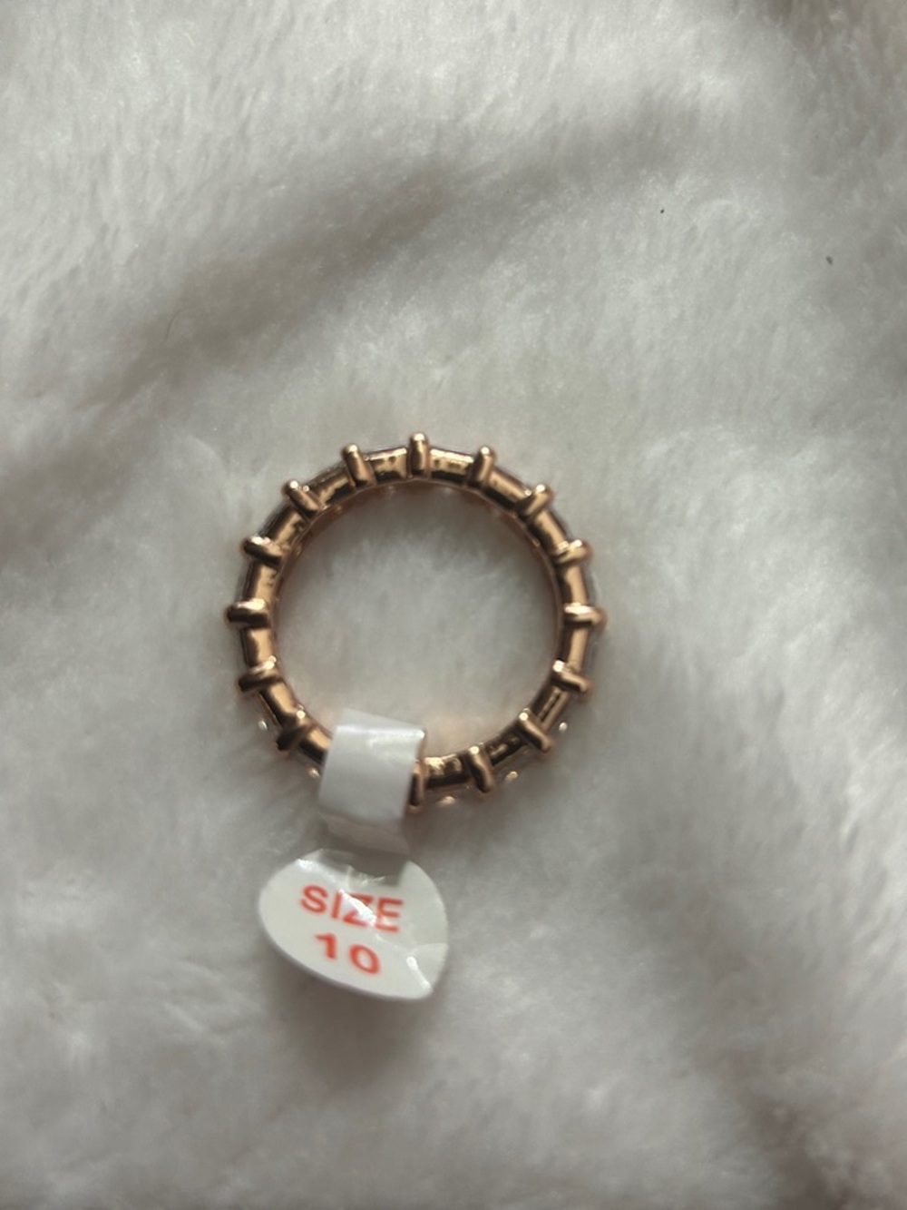 Bomb Party Eternity Ring Princess Cut on Rose Gold Tone NEW - Picture 3 of 6